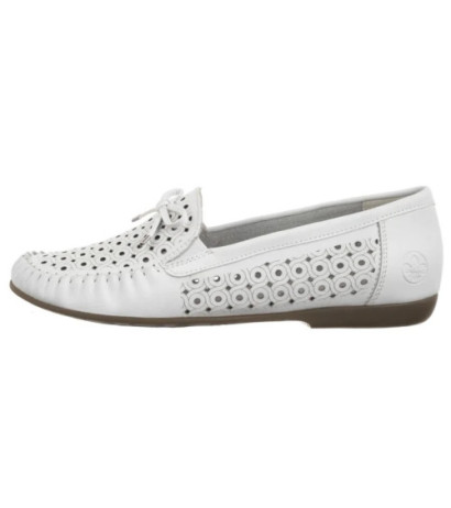 Rieker Białe Ażurowe L6352-80 White (RI249-a) batai
