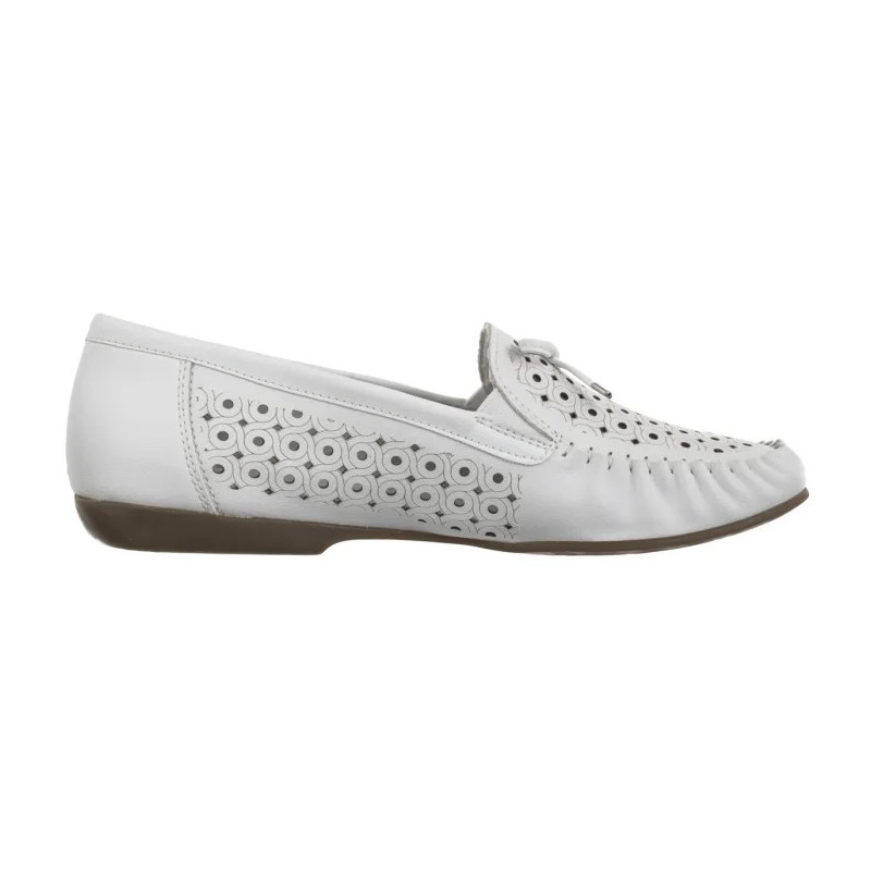 Rieker Białe Ażurowe L6352-80 White (RI249-a) batai