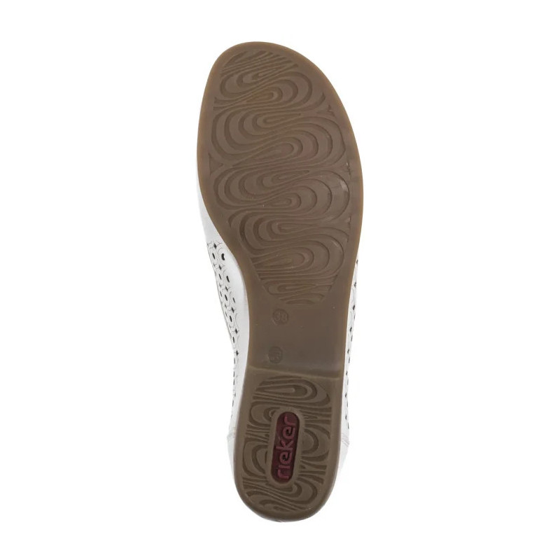 Rieker Białe Ażurowe L6352-80 White (RI249-a) batai