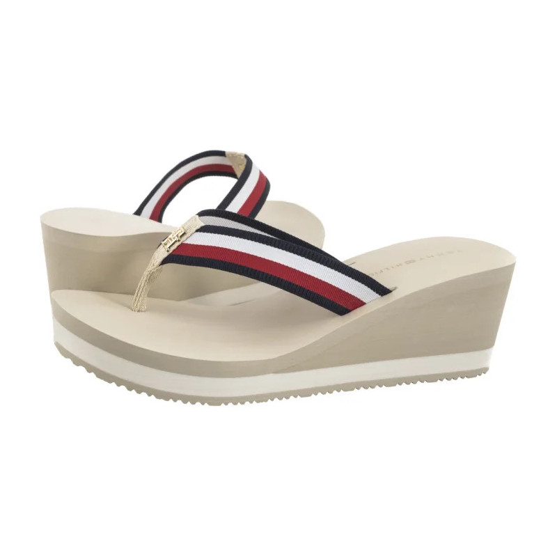 Tommy Hilfiger TH Corporate Wedge Beach Sandal Muslin FW0FW08520 ACJ (TH1314-a) šlepetės