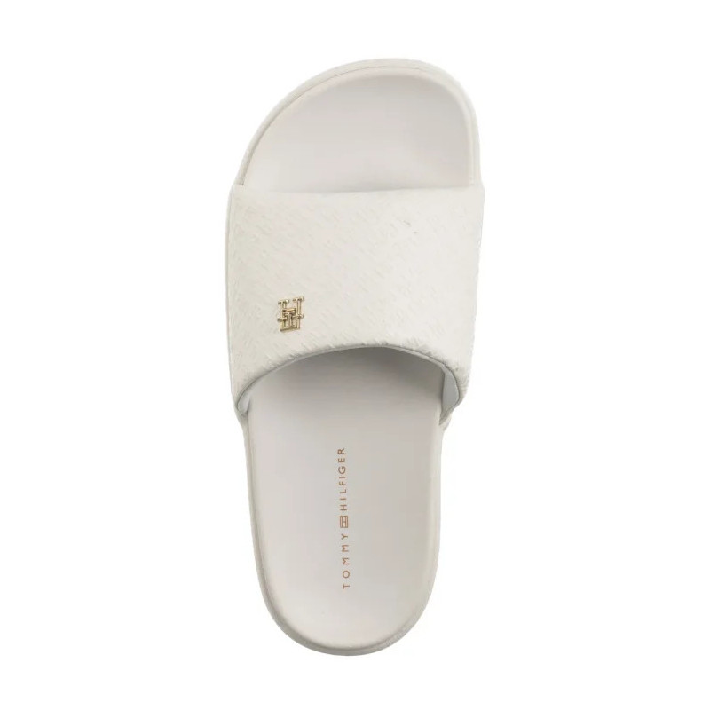 Tommy Hilfiger Platform Monogram Poolslide Ancient White FW0FW08526 YBH  (TH1316-a) Moteriški batai/šlepetės