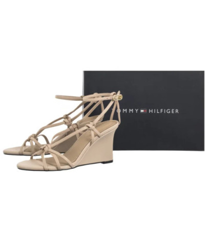 Tommy Hilfiger Leather Knots Wedge Sandal Misty Blush FW0FW08417 TRY (TH1331-a)