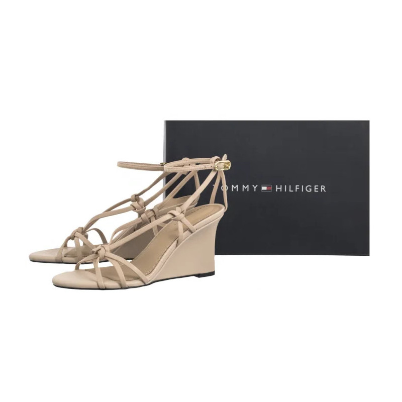 Tommy Hilfiger Leather Knots Wedge Sandal Misty Blush FW0FW08417 TRY (TH1331-a)