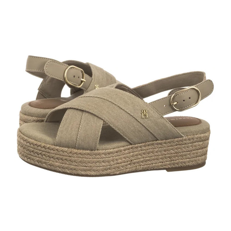 Tommy Hilfiger Denim Espadrille Platform Sandal Horseradish FW0FW08669 ACC (TH1333-a) sandalai