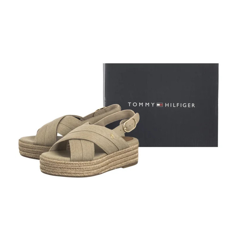 Tommy Hilfiger Denim Espadrille Platform Sandal Horseradish FW0FW08669 ACC (TH1333-a) bateliai