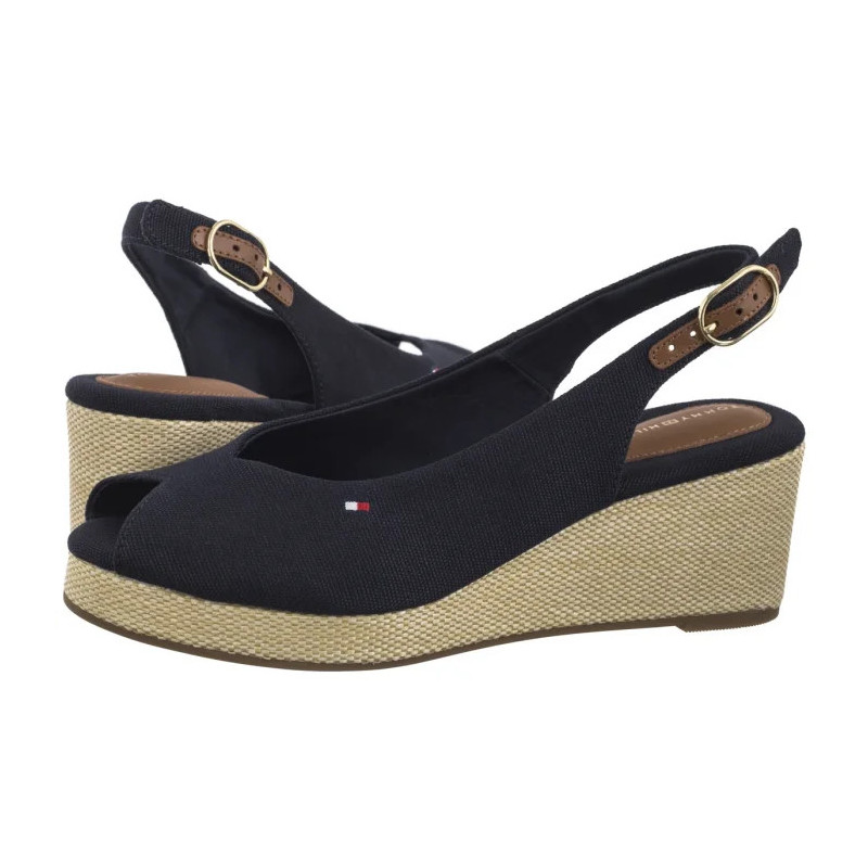 Tommy Hilfiger Flag Mid Wedge Espad Slingback Space Blue FW0FW08595 DW6 (TH1328-b)
