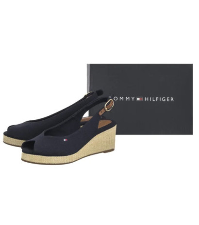 Tommy Hilfiger Flag Mid Wedge Espad Slingback Space Blue FW0FW08595 DW6 (TH1328-b)