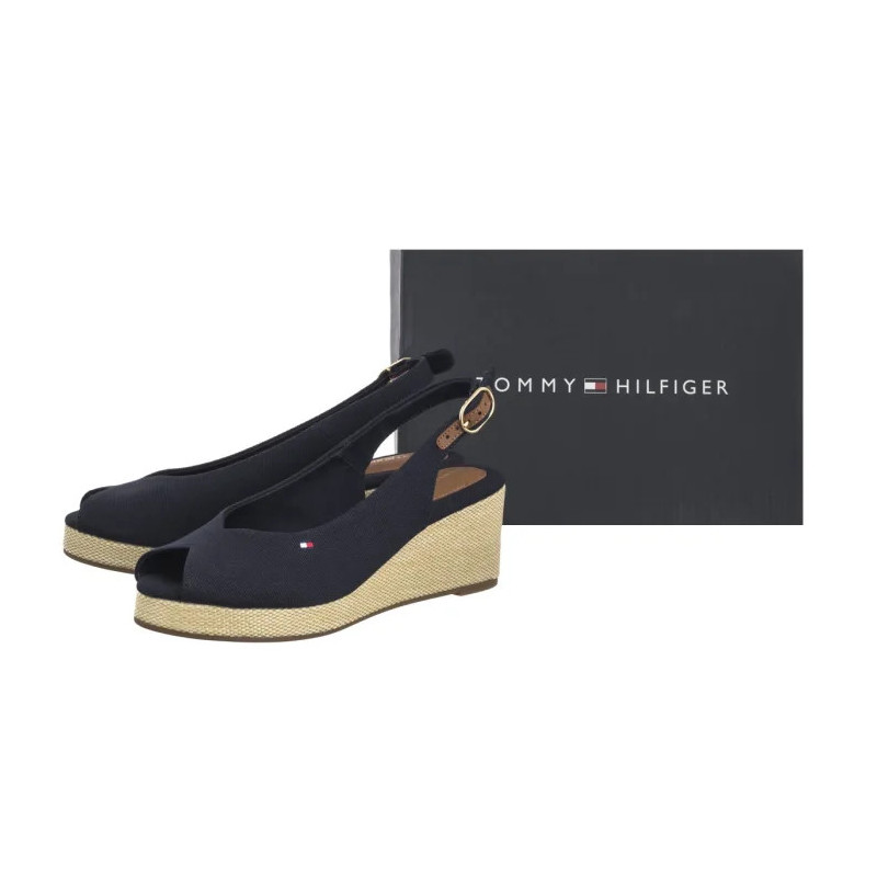 Tommy Hilfiger Flag Mid Wedge Espad Slingback Space Blue FW0FW08595 DW6 (TH1328-b)
