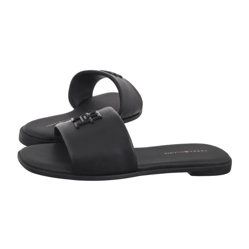 Tommy Hilfiger TH Logo Hardware Leather Mule Black FW0FW08806 BDS (TH1320-b) Moteriški batai/šlepetės