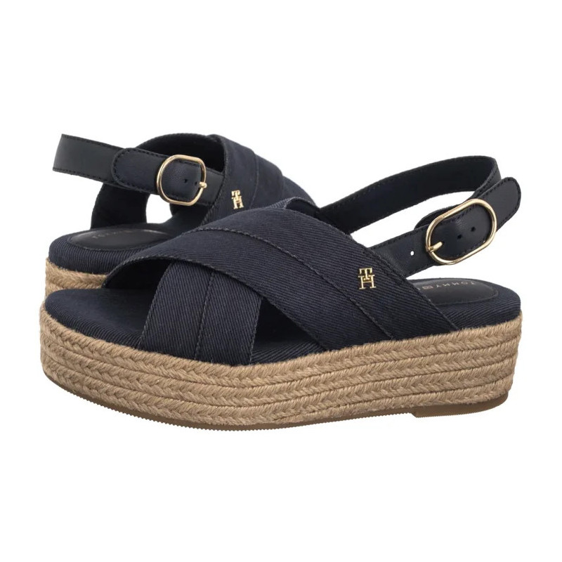 Tommy Hilfiger Denim Espadrille Platform Sandal Space Blue FW0FW08669 DW6 (TH1333-b) sandalai