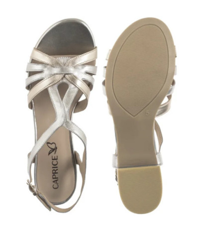 Caprice Srebrne/Złote 9-28200-44 970 Silver/Gold (CP439-a) sandalai