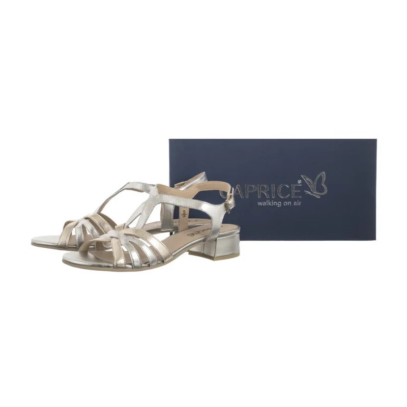 Caprice Srebrne/Złote 9-28200-44 970 Silver/Gold (CP439-a) sandalai