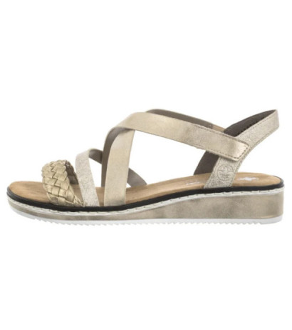 Rieker Złote V3663-90 Gold (RI253-a) sandalai