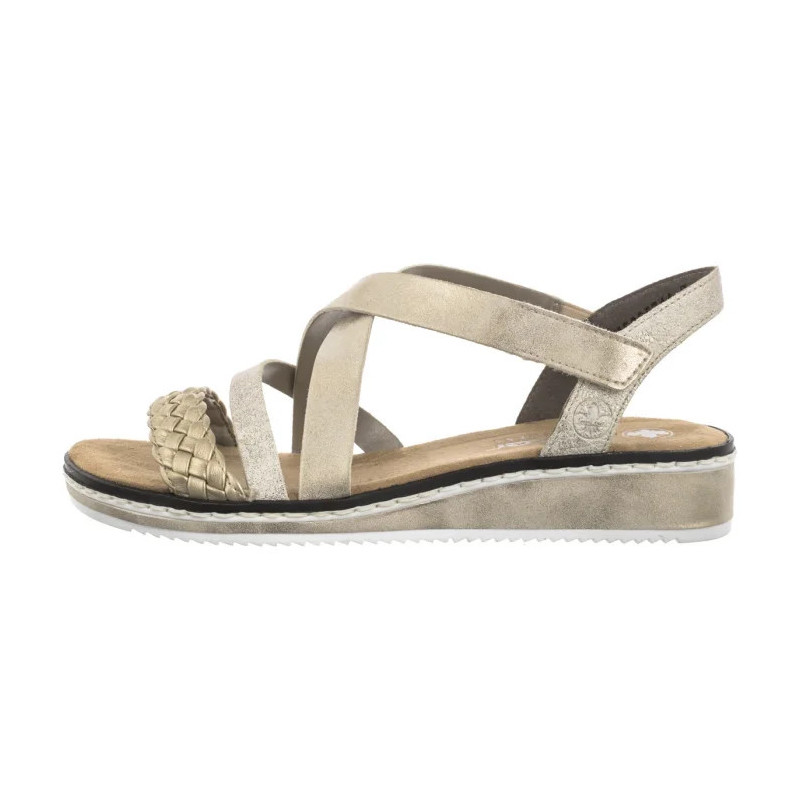 Rieker Złote V3663-90 Gold (RI253-a) sandalai