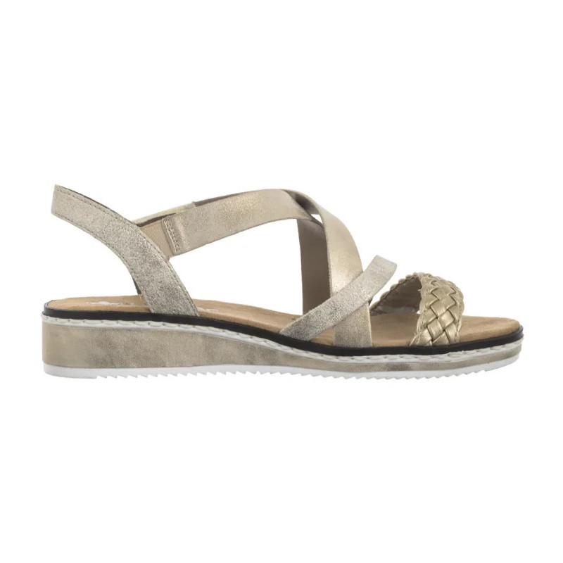 Rieker Złote V3663-90 Gold (RI253-a) sandalai