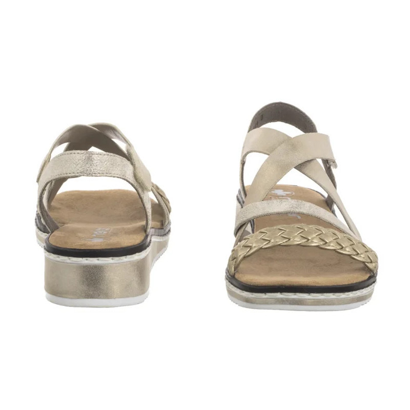 Rieker Złote V3663-90 Gold (RI253-a) sandalai