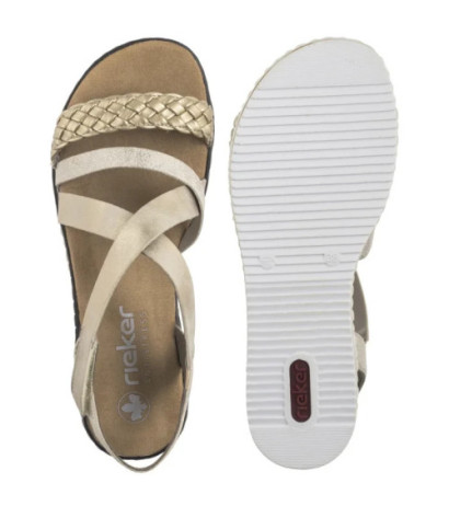 Rieker Złote V3663-90 Gold (RI253-a) sandalai