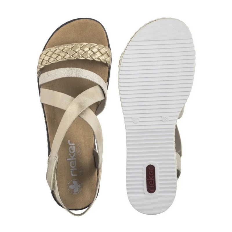 Rieker Złote V3663-90 Gold (RI253-a) sandalai