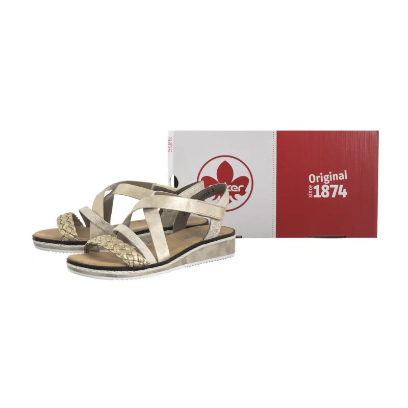 Rieker Złote V3663-90 Gold (RI253-a) sandalai