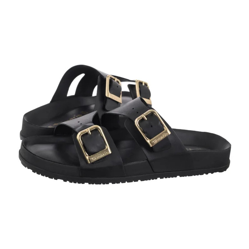 Tamaris Czarne 1-27500-44 003 Black Leather (TM539-a) Moteriški batai/šlepetės