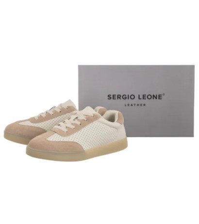 Sergio Leone Jasnobeżowe Ażurowe SP 118 (SL568-a) batai