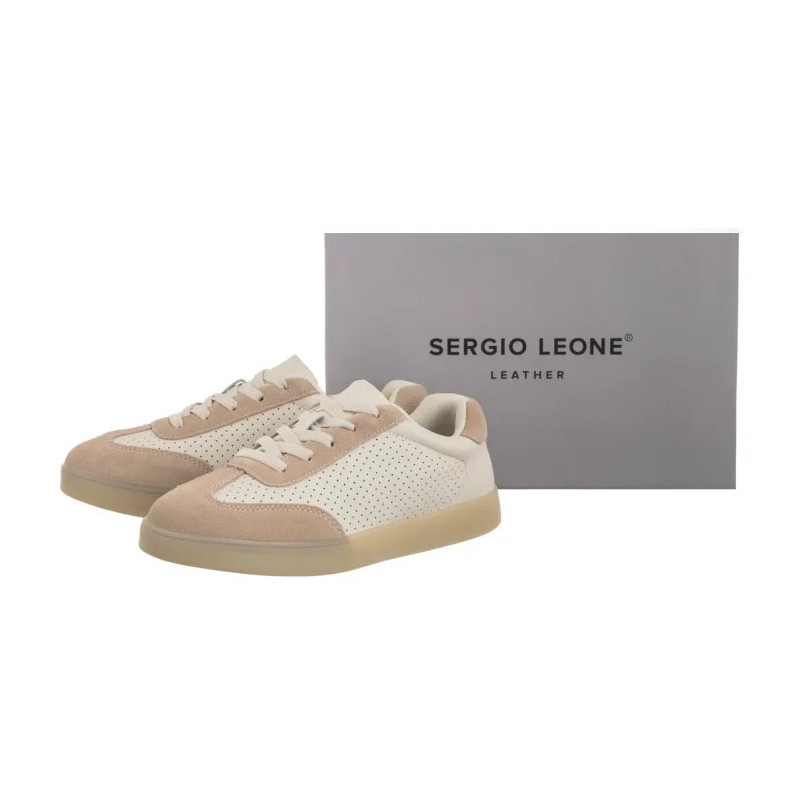 Sergio Leone Jasnobeżowe Ażurowe SP 118 (SL568-a) batai