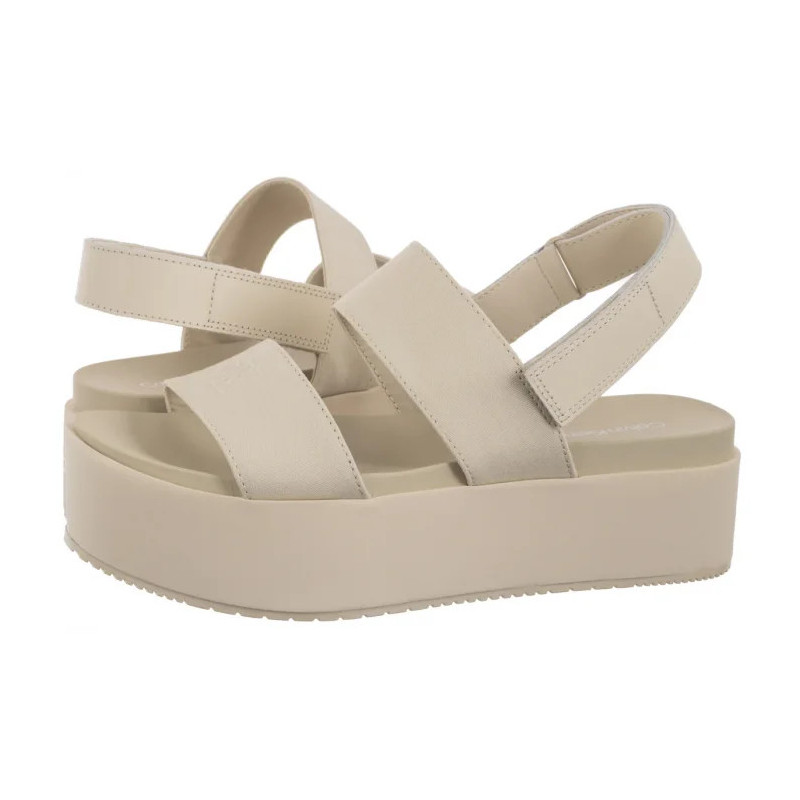 Calvin Klein Flatform Sandal Sling In Triple Turtle Dove YW0YW01788 AEO (CK652-a) sandalai