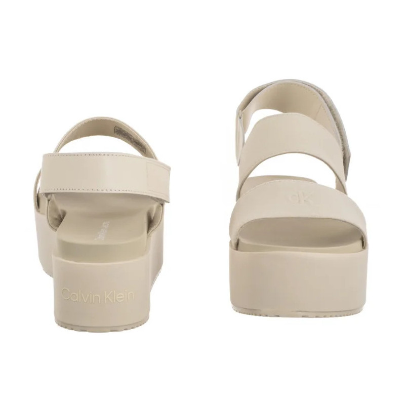Calvin Klein Flatform Sandal Sling In Triple Turtle Dove YW0YW01788 AEO (CK652-a) sandalai