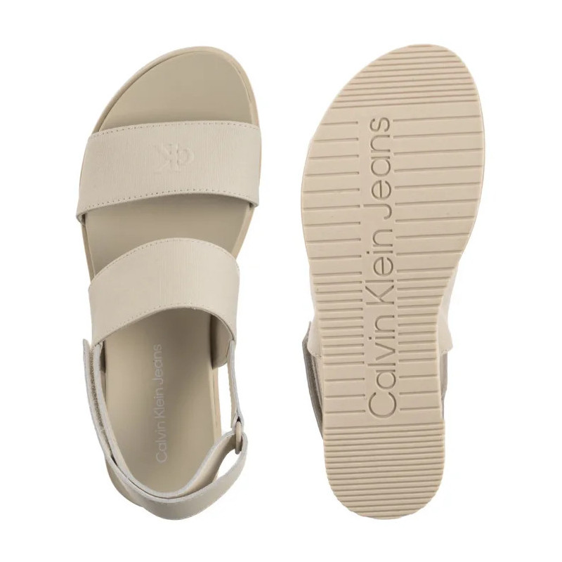 Calvin Klein Flatform Sandal Sling In Triple Turtle Dove YW0YW01788 AEO (CK652-a) sandalai