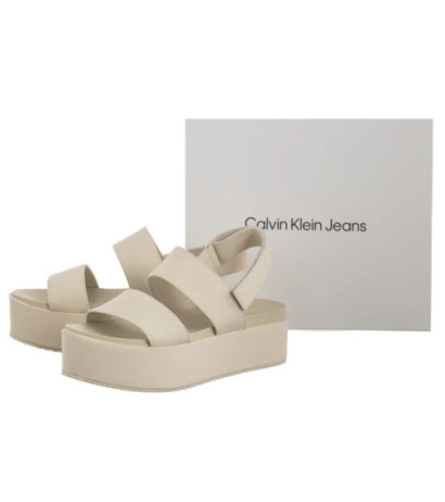 Calvin Klein Flatform Sandal Sling In Triple Turtle Dove YW0YW01788 AEO (CK652-a) sandalai