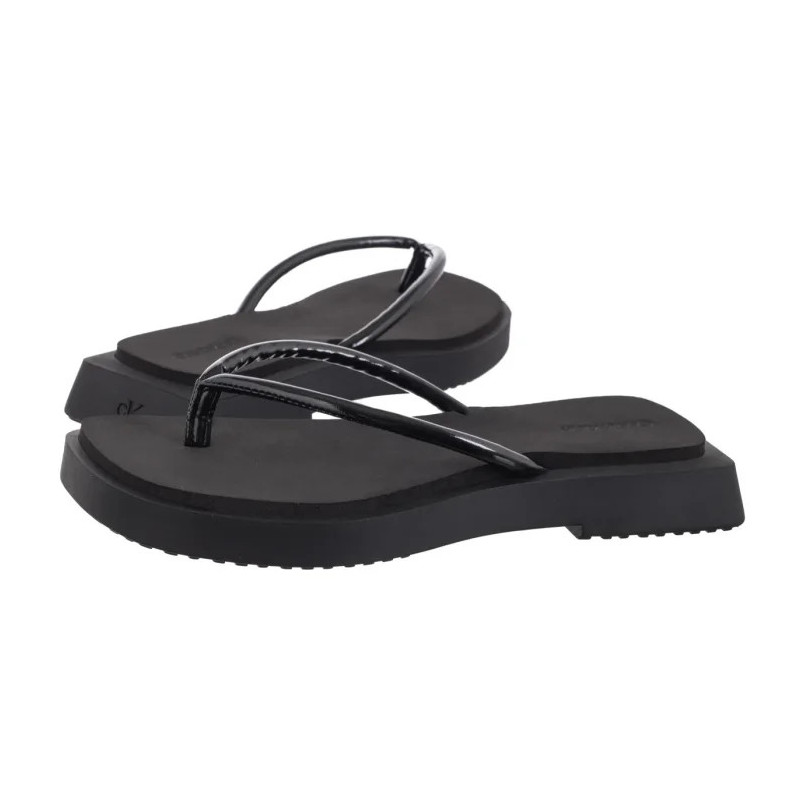 Calvin Klein Sq Low Wedge Sandal Stitch Triple Black YW0YW01716 0GJ (CK653-a) šlepetės