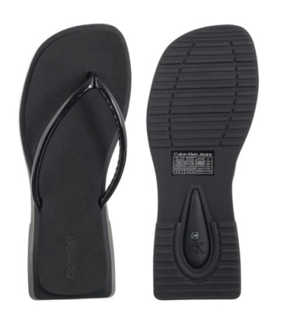 Calvin Klein Sq Low Wedge Sandal Stitch Triple Black YW0YW01716 0GJ (CK653-a) šlepetės