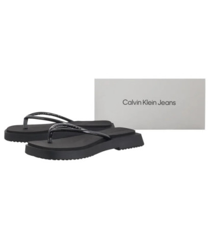 Calvin Klein Sq Low Wedge Sandal Stitch Triple Black YW0YW01716 0GJ (CK653-a) šlepetės