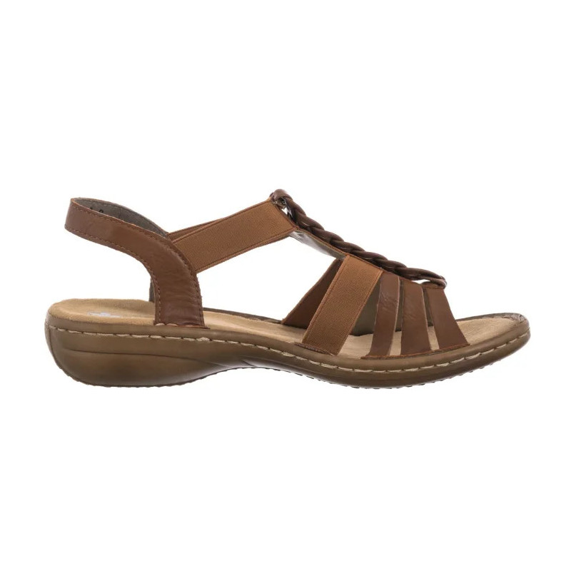 Rieker Brązowe 60809-24 Brown (RI262-a) sandalai