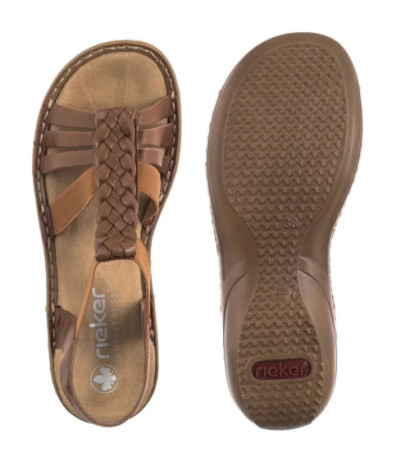 Rieker Brązowe 60809-24 Brown (RI262-a) sandalai