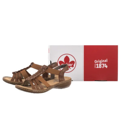 Rieker Brązowe 60809-24 Brown (RI262-a) sandalai