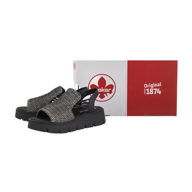 Rieker Czarne V1051-00 Black (RI265-a) sandalai