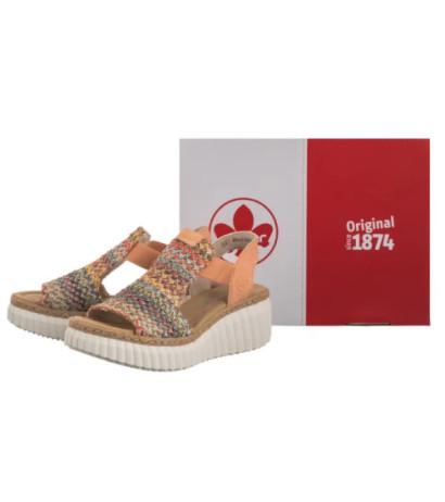 Rieker Pomarańczowe 69172-92 Multi (RI268-b)