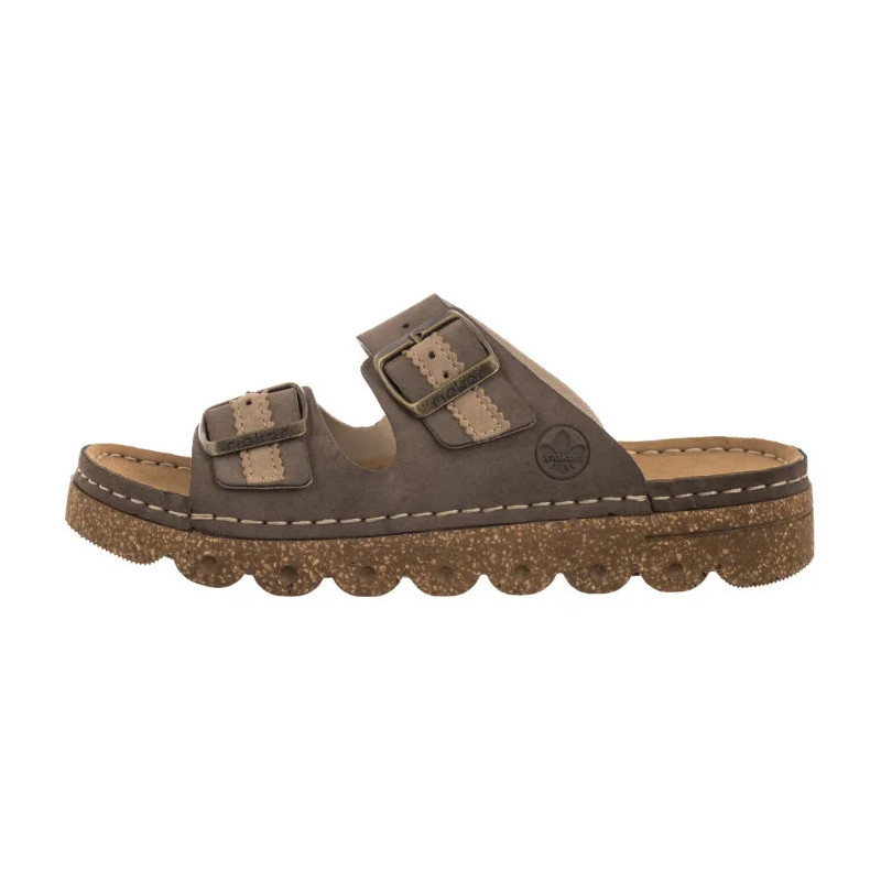 Rieker Brązowe V8751-24 Brown (RI275-a) Moteriški batai/šlepetės