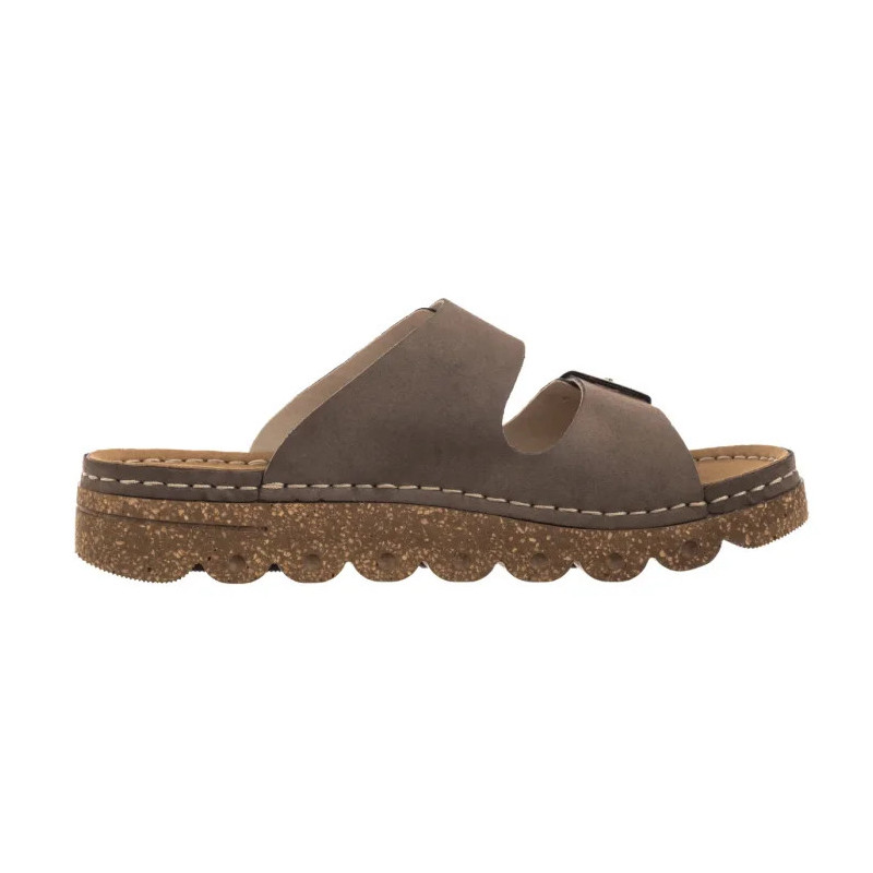 Rieker Brązowe V8751-24 Brown (RI275-a) Moteriški batai/šlepetės