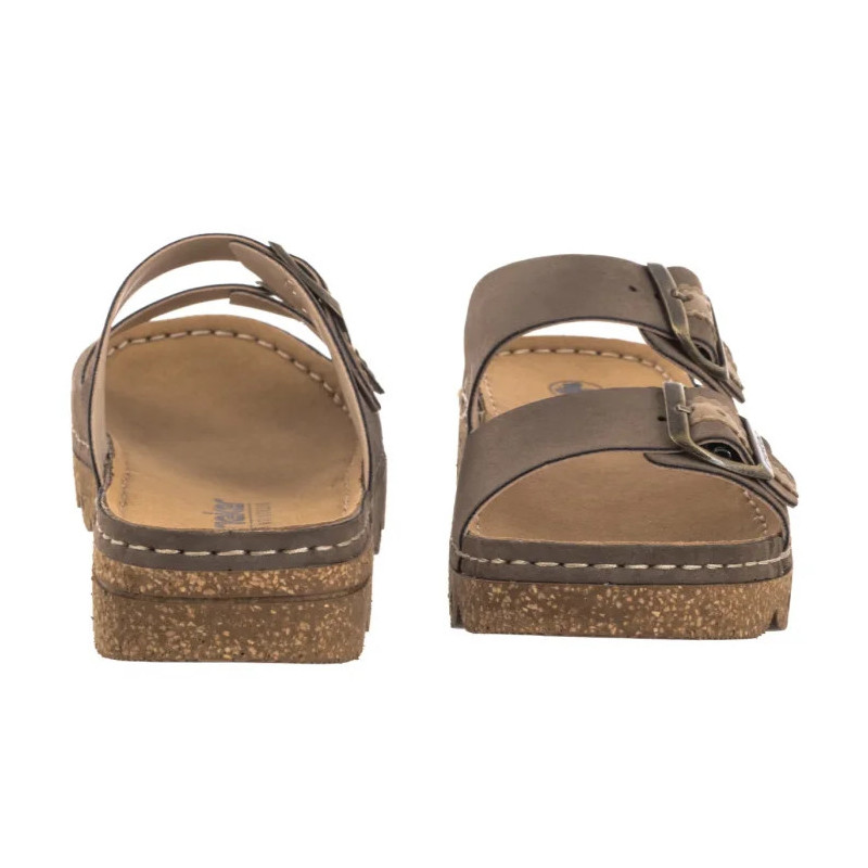 Rieker Brązowe V8751-24 Brown (RI275-a) Moteriški batai/šlepetės
