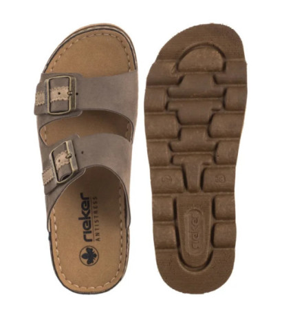 Rieker Brązowe V8751-24 Brown (RI275-a) Moteriški batai/šlepetės