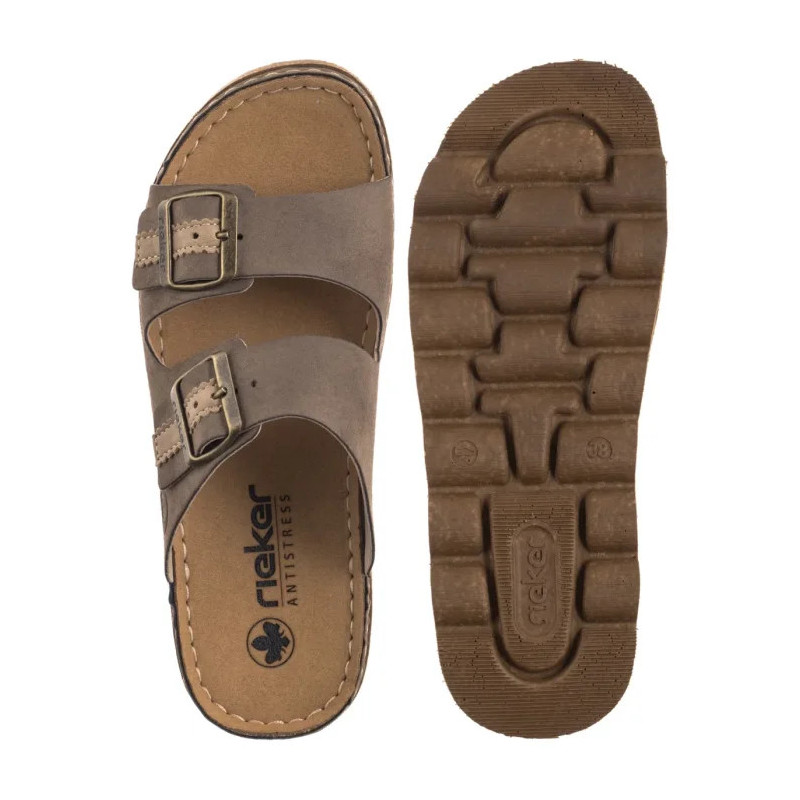 Rieker Brązowe V8751-24 Brown (RI275-a) Moteriški batai/šlepetės