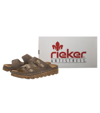 Rieker Brązowe V8751-24 Brown (RI275-a) Moteriški batai/šlepetės