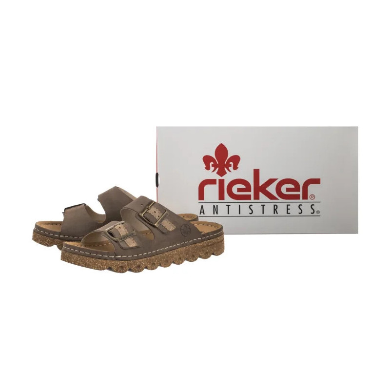 Rieker Brązowe V8751-24 Brown (RI275-a) Moteriški batai/šlepetės