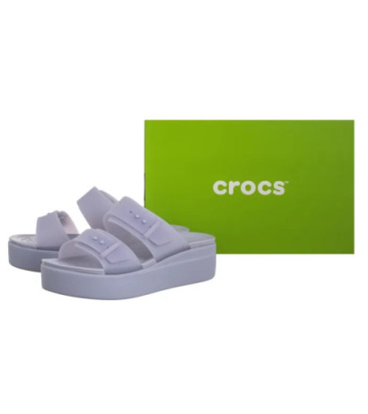 Crocs Brooklyn Buckle Frosted Low Wedge Purple Moon 210980-5BR (CR368-a) Moteriški batai/šlepetės
