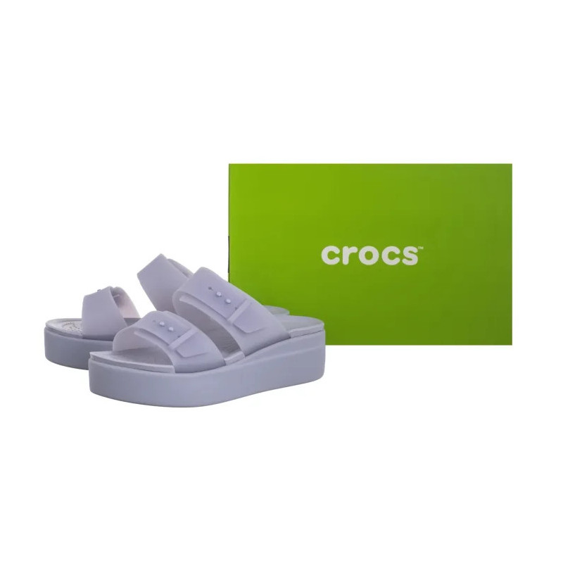 Crocs Brooklyn Buckle Frosted Low Wedge Purple Moon 210980-5BR (CR368-a) Moteriški batai/šlepetės