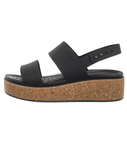 Crocs Brooklyn Cork Low Wedge Black 211144-060 (CR370-a) sandalai