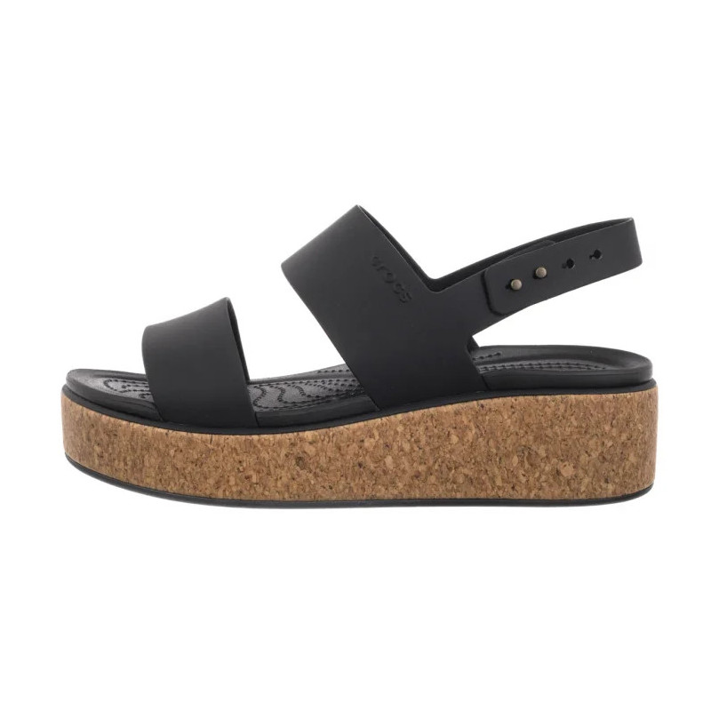 Crocs Brooklyn Cork Low Wedge Black 211144-060 (CR370-a) sandalai