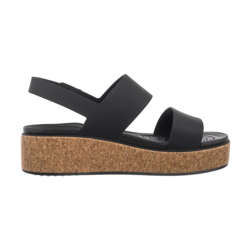 Crocs Brooklyn Cork Low Wedge Black 211144-060 (CR370-a) sandalai